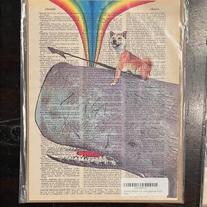 Colorful Dog and Whale Art Print